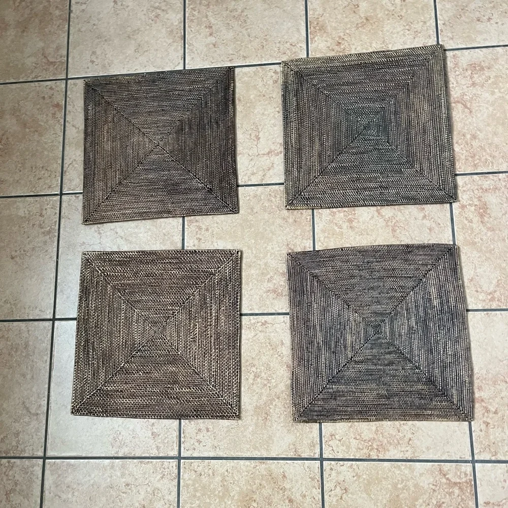 Brown Woven Square Placemats Set of 4